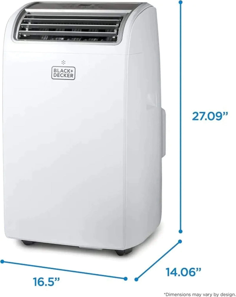 Black Plus Decker Air Conditioner, 14,000 BTU Air Conditioner Portable For Room Up To 700 Sq. Ft. With Remote Control, White