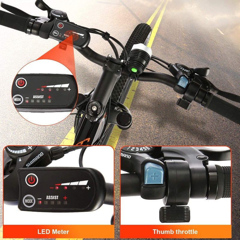 Ancheer Electric Bike Electric Mountain Bike 350W Ebike 26 Electric Bicycle, 20MPH Adults Ebike With Removable 7.8/10.4Ah Battery