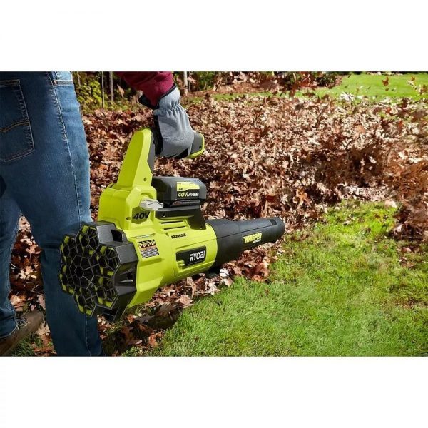 Ryobi 40V Brushless 20 In. Walk Behind Self-Propelled Mower/String Trimmer/Leaf Blower With 2 Batteries And 2 Chargers