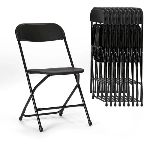 10 Pack Plastic Folding Chair 350lb. Capacity For Events Office Wedding Party Picnic Kitchen Dining