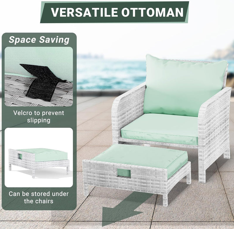 Leveleve Balcony Furniture 5 Piece Patio Conversation Set