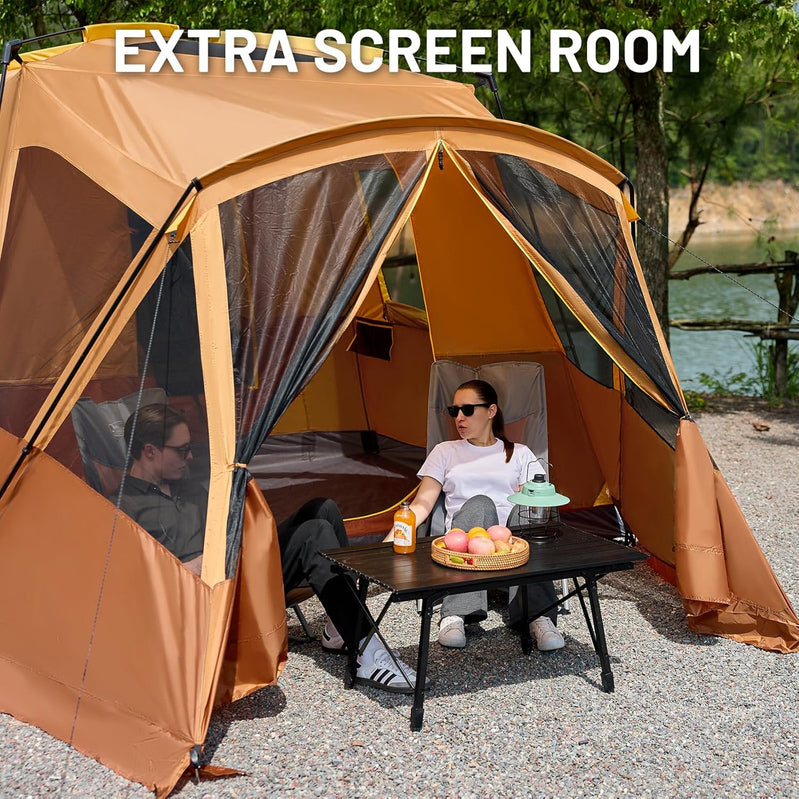 Timber Ridge 5-9 Person SUV Tent With Screen Porch And Awning For Family Camping, Weather Resistant And Portable Van Or Car Tent