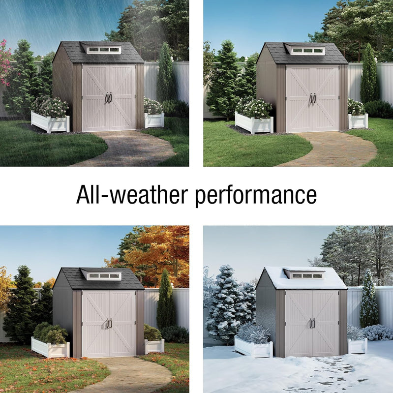 Rubbermaid Resin Outdoor Storage Shed With Floor