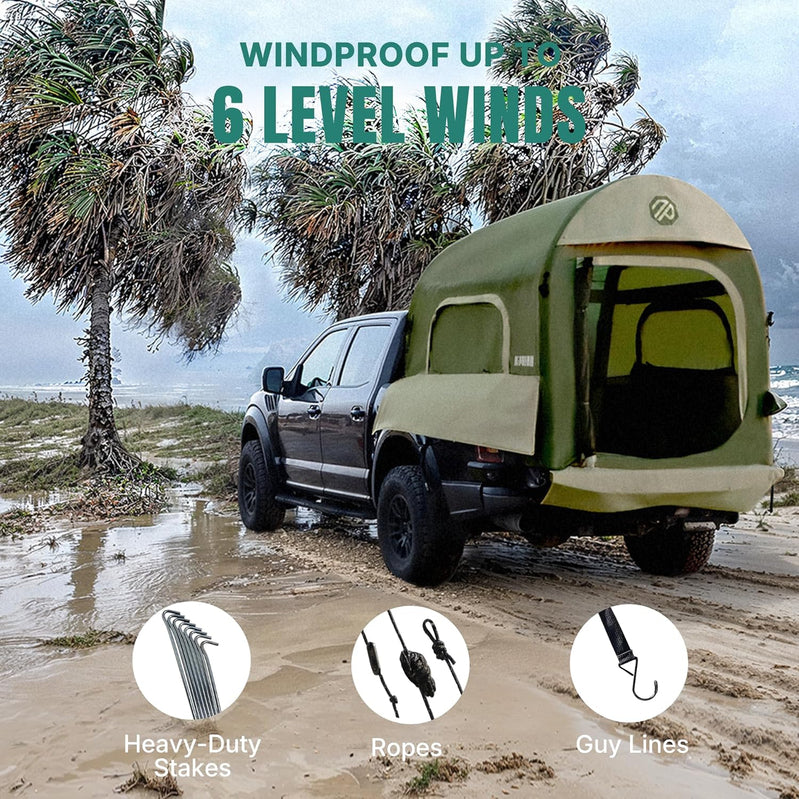 Truck Bed Tent 5.5 Ft.-8 Ft. Suitable For 2 Plus 1 People Family Inflatable Pickup Truck Tent