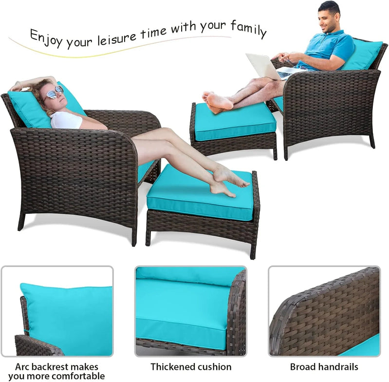 Leveleve Balcony Furniture 5 Piece Patio Conversation Set