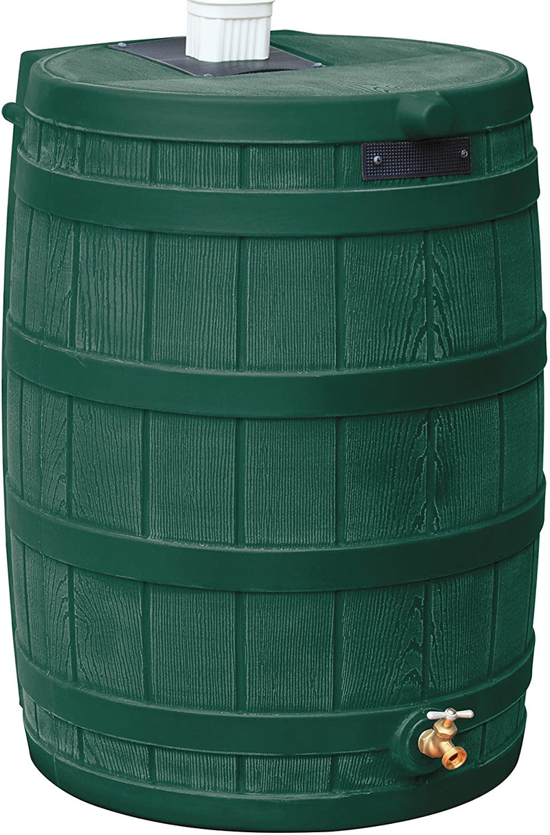Good Ideas Rain Wizard 50 Gallon Plastic Outdoor Home Rain Barrel Water Storage Collector