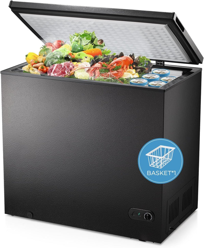 Chest Freezer 3.5 Cu. Ft. Compact Freezer Free Standing Top Open Door Deep Freezer