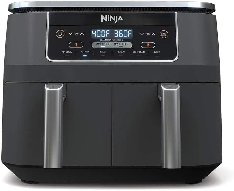 Ninja Foodi 10QT 6-in-1 DualZone Smart XL Air Fryer, 2 Independent 5QT Baskets, Smart Cook Thermometer, Match Cook, Smart Finish, Air Fry, DZ550
