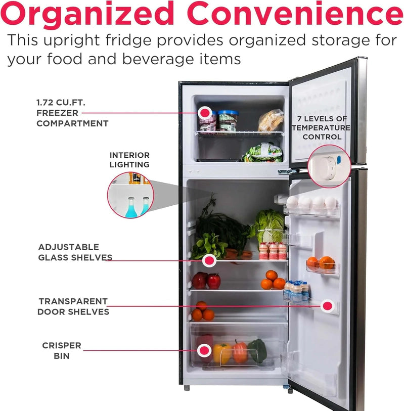 Frigidaire 2 Door Apartment Size Refrigerator Freezer Combo 7.5 Cu. Ft. Platinum Series Stainless