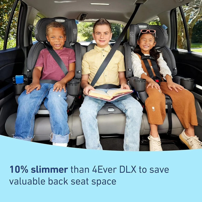 4Ever Dlx 4-in-1 Child Car Seat, Charlie, Car Seat For Babies And Toddlers, 10 Years Of Use, Rear-Facing, Forward-Facing And Booster Seat, Safe