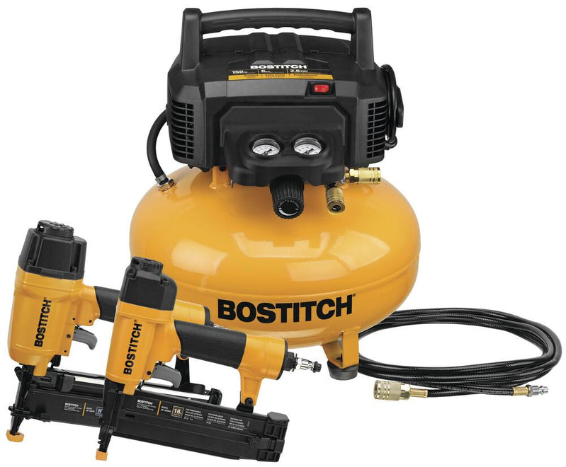 Bostitch 6-Gallon 150 PSI Portable Electric Air Compressor With 2-Tool Combo Kit