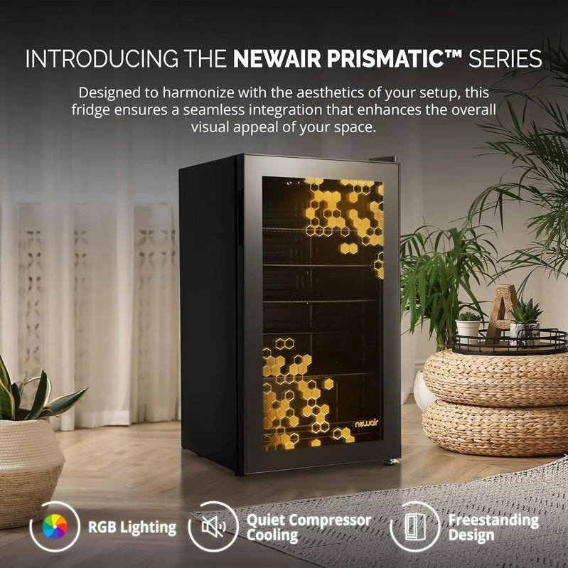 Beverage Refrigerator Cooler, 126 Cans Free Standing With Right Hinge Glass Door, Mini Fridge Beverage Organizer For Beer, Wine, Soda