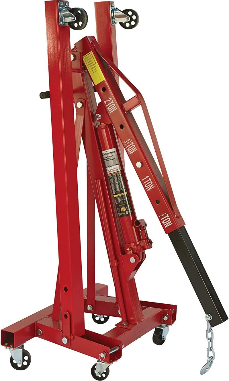 Strongway Hydraulic Engine Hoist With Load Leveler C 2-Ton Capacity, 1 In.-82 5/8 In. Lift Range