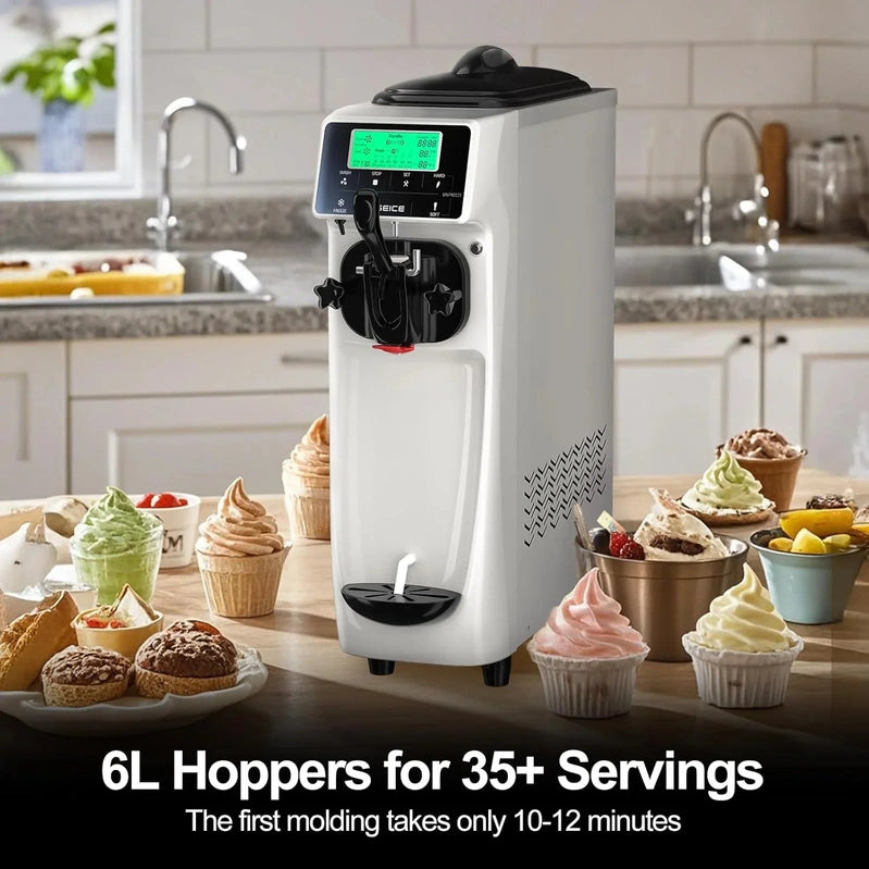 Soft Serve Ice Cream Machine 3.2 Gals Ice Cream Maker Machine Single Flavor Commercial Ice Cream Machine Countertop Soft Serve Ice Cream Maker