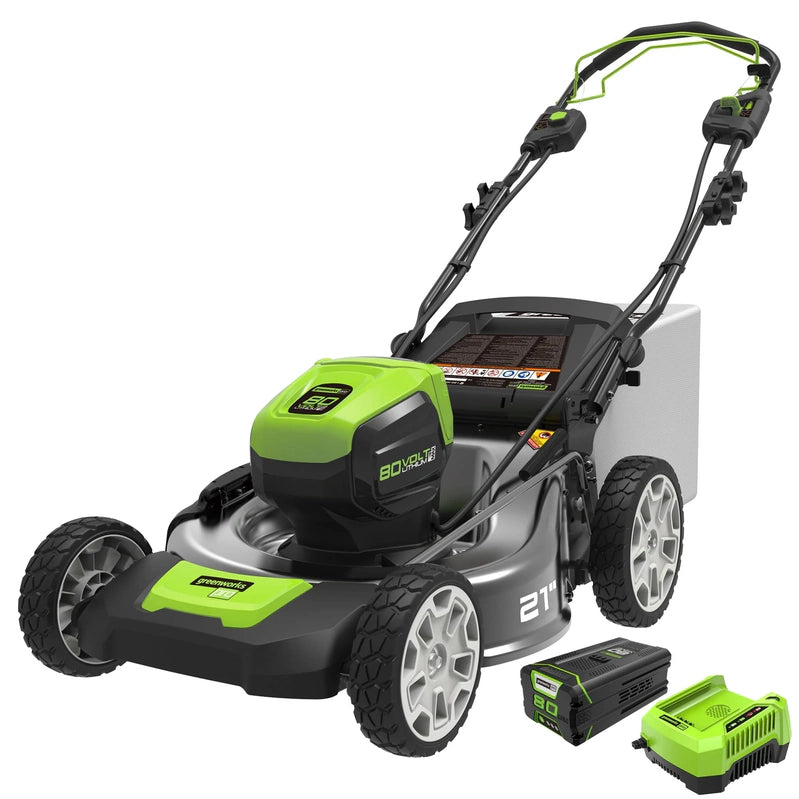 80V Battery-Powered Lawn Mower, 53 Cm, 21 In., Self-Propelled, Brushless, Greenworks