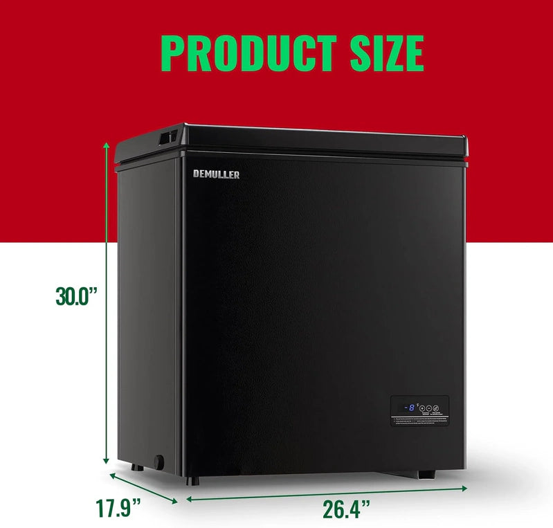 Chest Freezer 5.0Cubic Feet Deep Freezer Freestanding Freezers With 2 Removable Stainless Steel Basket