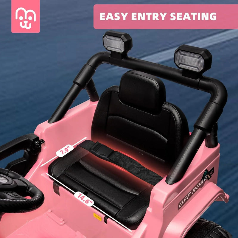 12V Kids Electric Ride On Truck Car Remote Control, Twin 35W Motors 3.5MPH Max Speed, Bluetooth USB Music Player