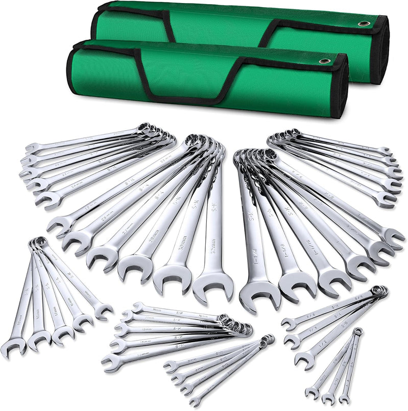 Sk 42-Piece Wrench Set, Sae And Metric, SuperKrome Finish
