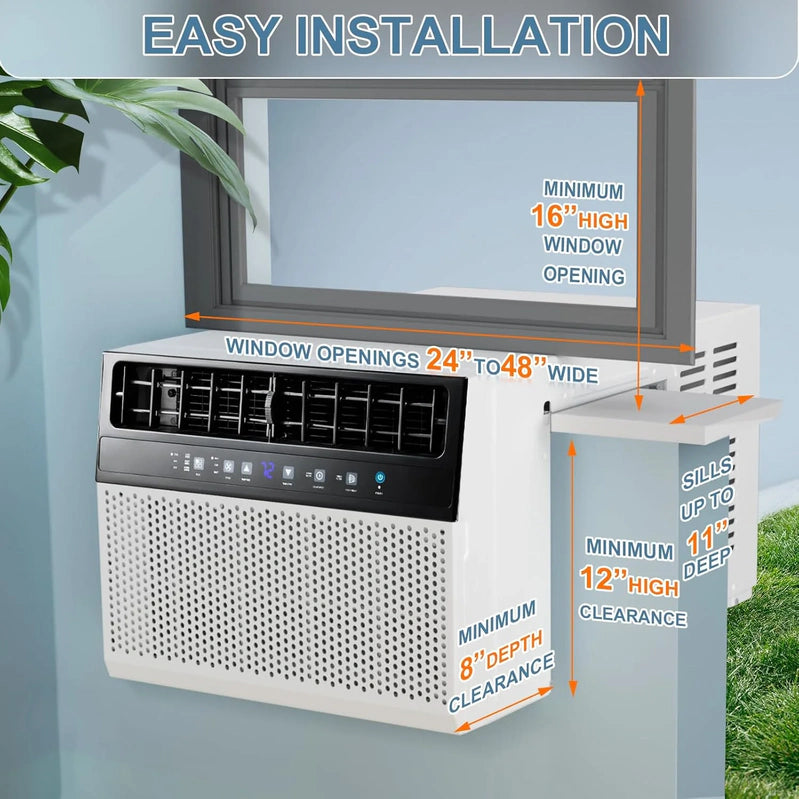 Antarctic Star 12,000 BTU U-Shaped Window Air Conditioner Unit Cools Up To 550 Sq. Ft. With 6 Modes 24H Timer, Ultra Quiet Window AC Units