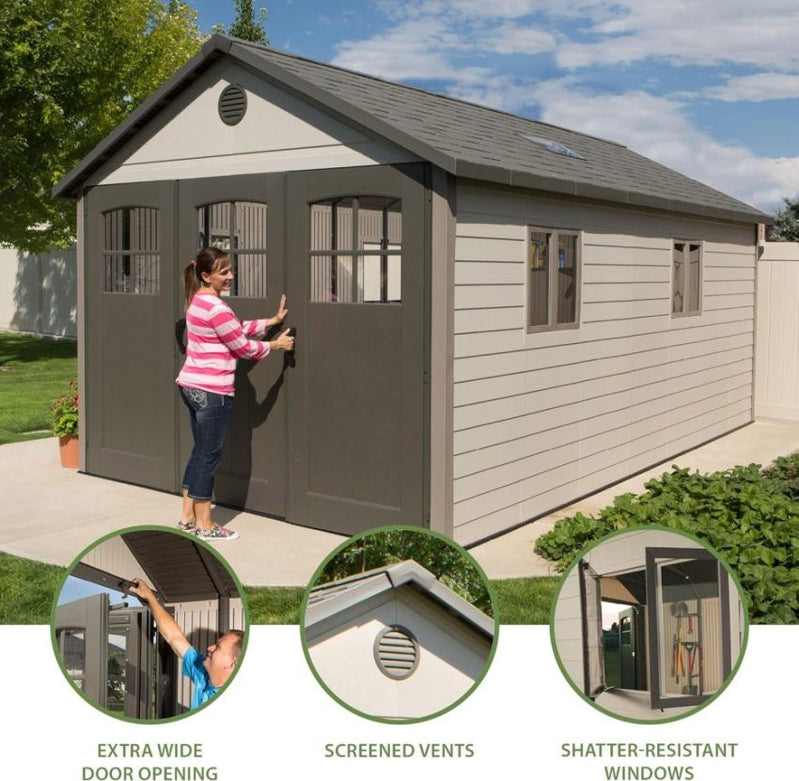 Lifespan 11 x 18.5 Ft. Outdoor Storage Shed, 11 x 18.5, Desert Sand