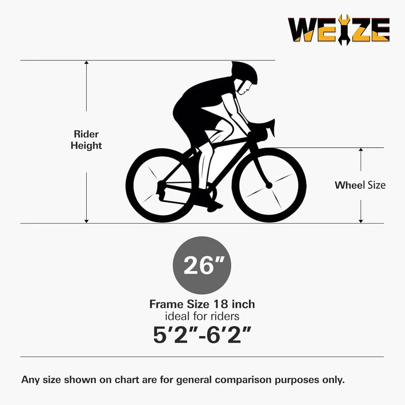 Weize Mountain Bike 26 27.5 In. Outdoor Hybrid Bikes 18-Speed High-Carbon Steel Full Suspension