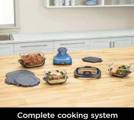 Ninja Crispi 5-in-1 Portable Glass Air Fryer Cooking System Small And Large Batch Containers