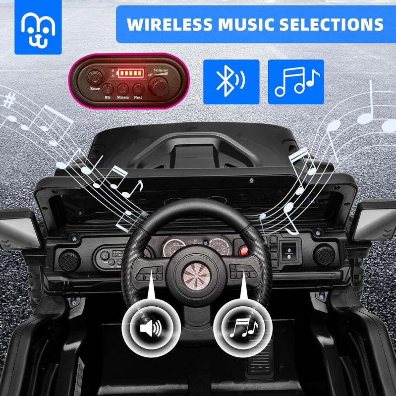 12V Kids Electric Ride On Truck Car Remote Control, Twin 35W Motors 3.5MPH Max Speed, Bluetooth USB Music Player