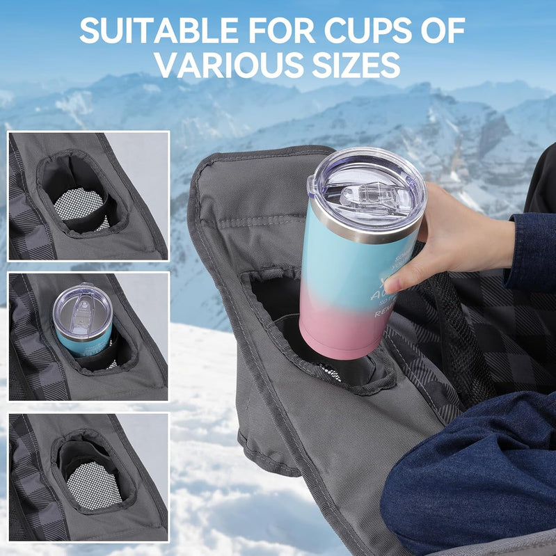 Double Camping Chairs Padded Loveseat Chair For 2 Person, Heavy Duty Oversized Camping Couch For Adults Outdoor Lawn Beach, Portable Folding