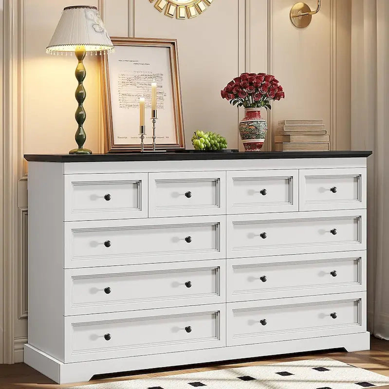10 Drawers Dresser 55 Large Drawers Wood Dressers And Chest Of Drawers