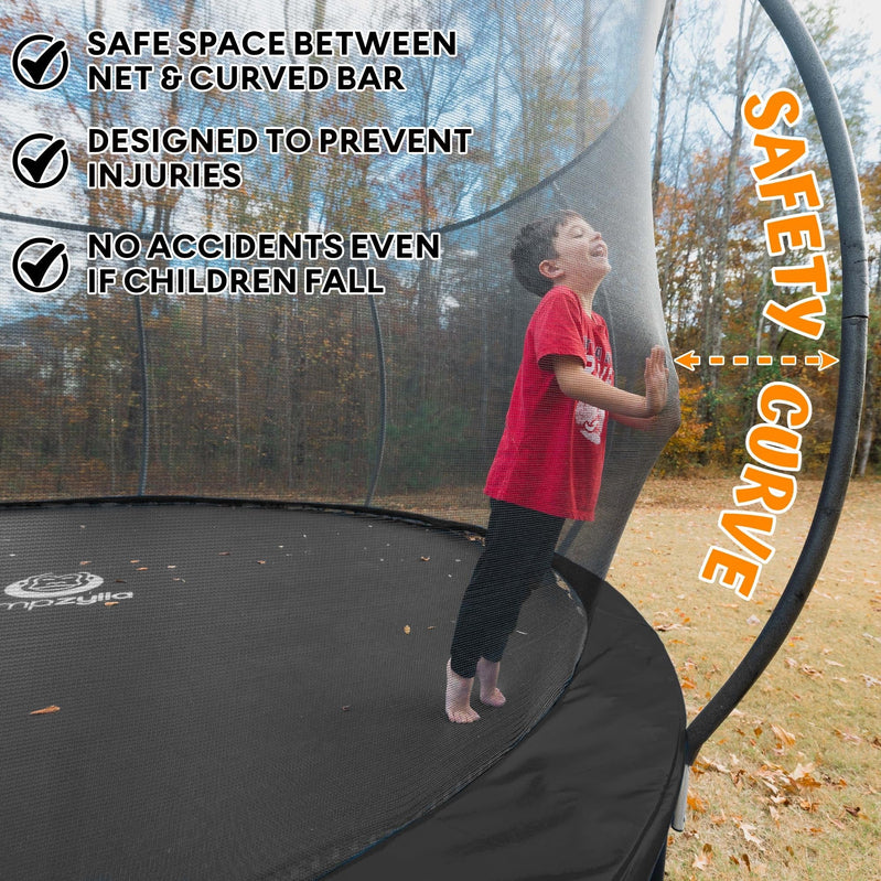 Jumpzylla 8 Ft. Trampoline Outdoor With Enclosure For Kids