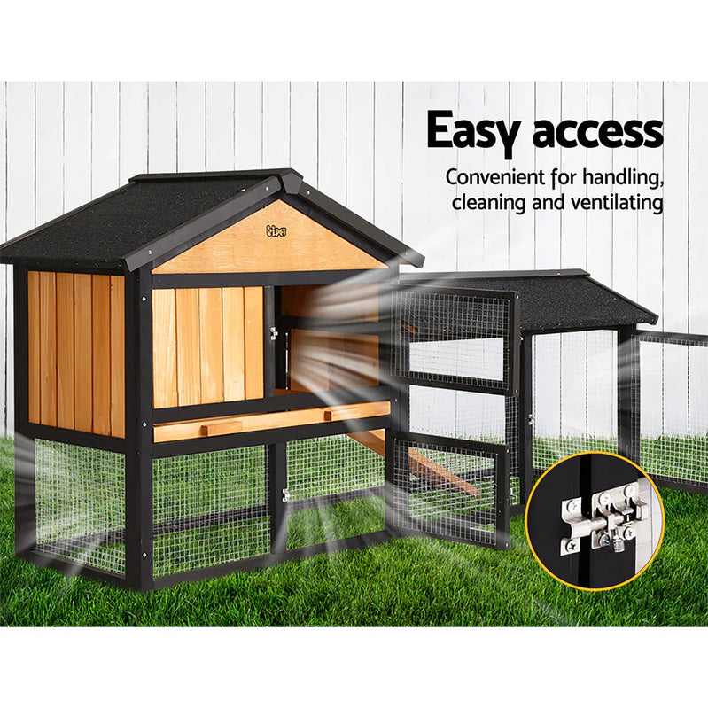 Extra Large Wooden Outdoor Chicken Coop Rabbit Hutch With Run- i.Pet