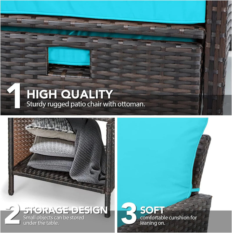 Leveleve Balcony Furniture 5 Piece Patio Conversation Set