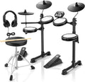 Donner DED-80 Electronic Drum Set, Electric Drum Set For Beginner With 4 Quiet Mesh Drum Pads, 2 Switch Pedal, 180 Plus Sounds, Throne