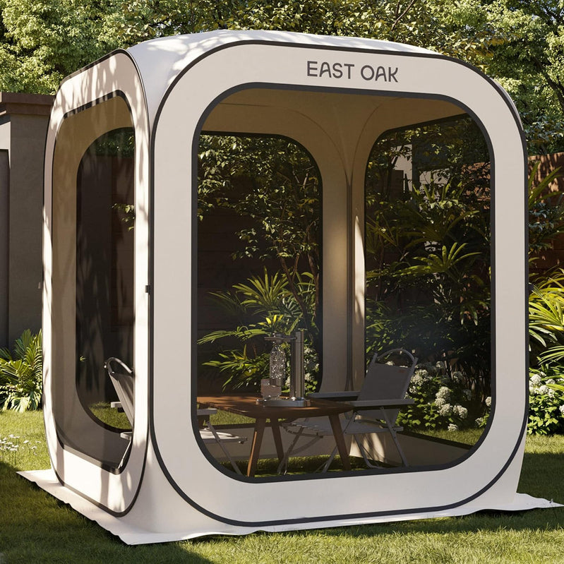East Oak Screen House Tent Pop-Up Portable Screen Room Canopy Instant Screen Tent 10 x 10 Ft