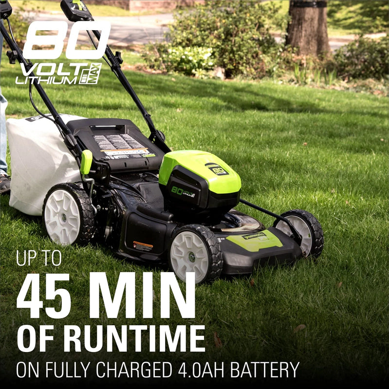 80V Battery-Powered Lawn Mower, 53 Cm, 21 In., Self-Propelled, Brushless, Greenworks