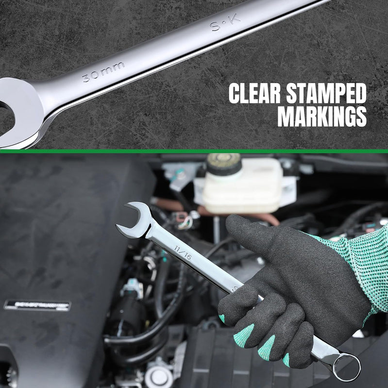 Sk 42-Piece Wrench Set, Sae And Metric, SuperKrome Finish
