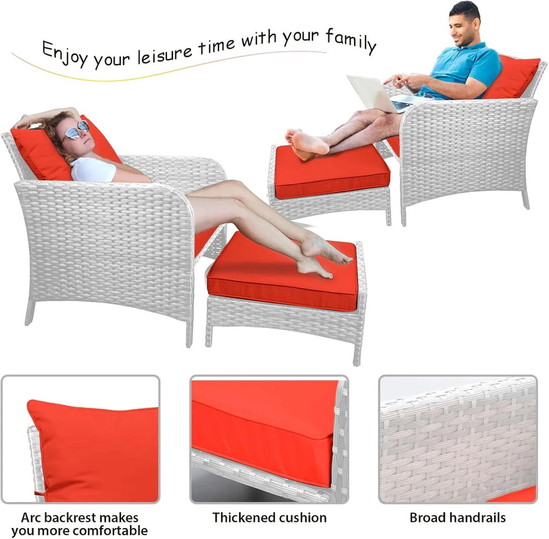 Leveleve Balcony Furniture 5 Piece Patio Conversation Set