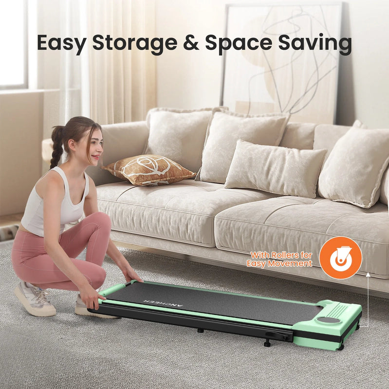 Ancheer Portable Folding Walking Pad 300lb, 7.5 MPH Under Desk Treadmill With Remote Control And LED Display