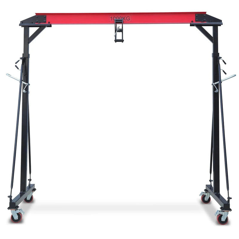 1-ton Gantry Crane, Adjustable, 2200 Lbs Lifting Capacity, Height Adjustable 96.5 In.-143.7 In, Portable Hoist For Factory, Construction Site