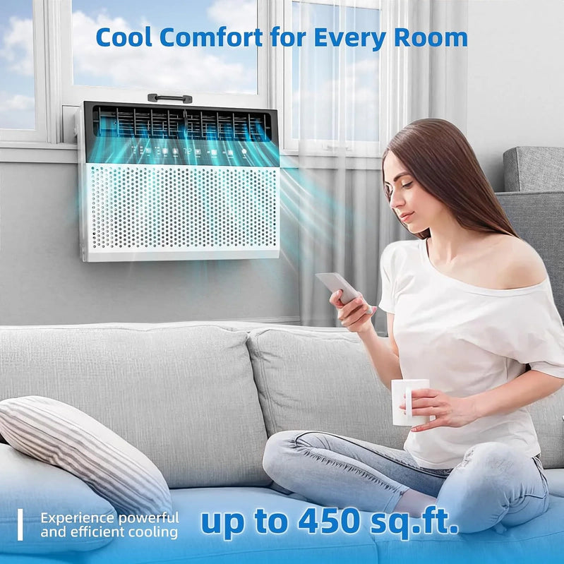 Antarctic Star 12,000 BTU U-Shaped Window Air Conditioner Unit Cools Up To 550 Sq. Ft. With 6 Modes 24H Timer, Ultra Quiet Window AC Units