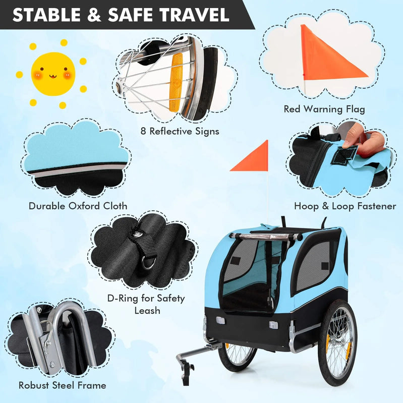 Pet Bike Trailer Holds 40kg Bicycle Trailer For Small And Medium-Sized Dogs