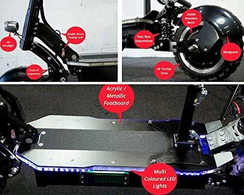 Maxx 60MPH Ultra High Speed Electric Scooter For Adults Foldable, 5000W Power Dual Motor, 60V/38.5Ah Battery, 83 Miles Range, Grade 30