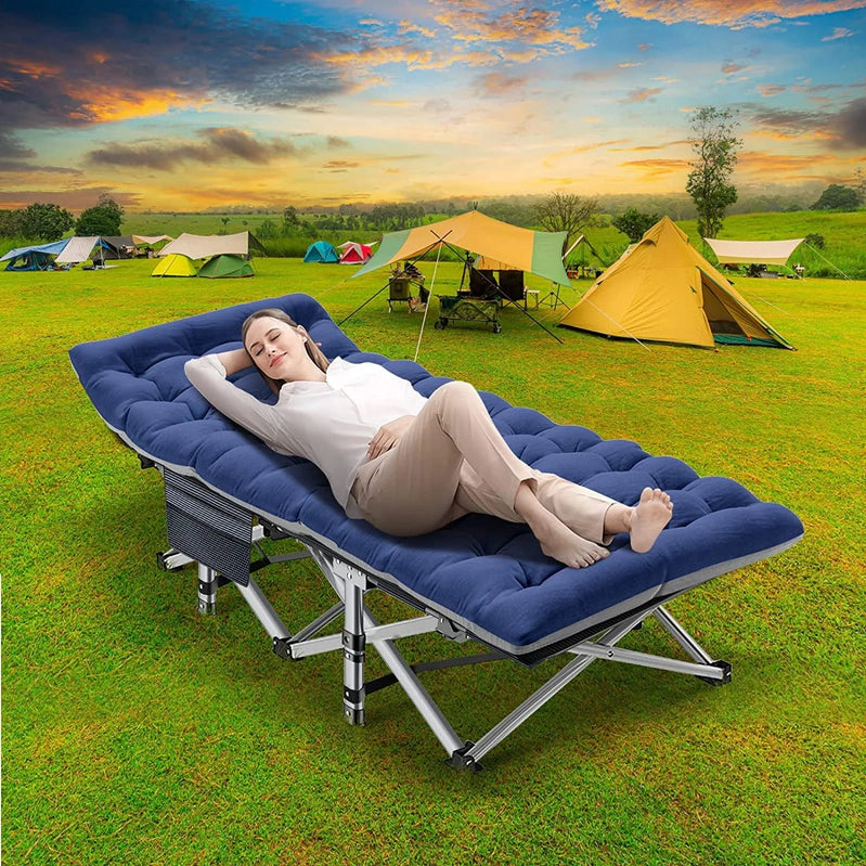 Slsy 2 Pack Folding Bed Cot With 3.3 In. 2 Sided Mattress, 75 In. 28 In. Folding Camping Cots With Carry Bag, Portable Sleeping Cot Guest Bed