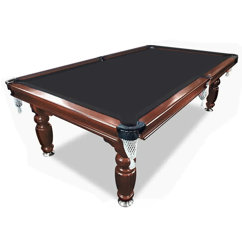Classic Slate Pool Table With Cues And Balls Set For Home Or Lounge, Walnut Wood, 8 Ft