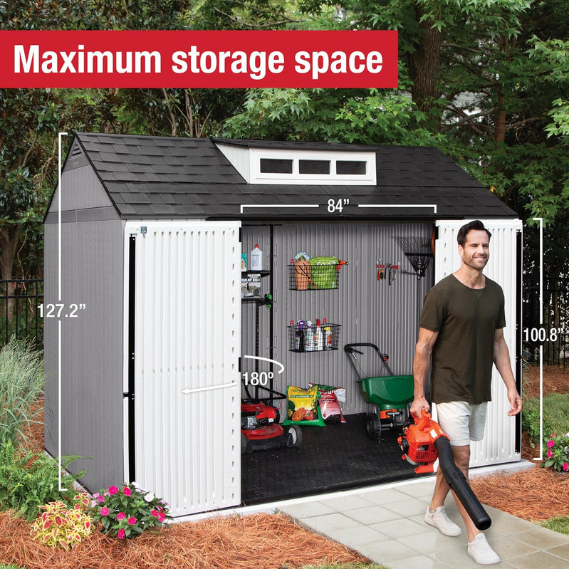 Rubbermaid Resin Outdoor Storage Shed With Floor