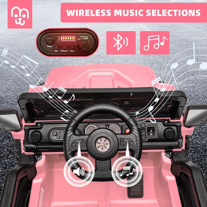 12V Kids Electric Ride On Truck Car Remote Control, Twin 35W Motors 3.5MPH Max Speed, Bluetooth USB Music Player