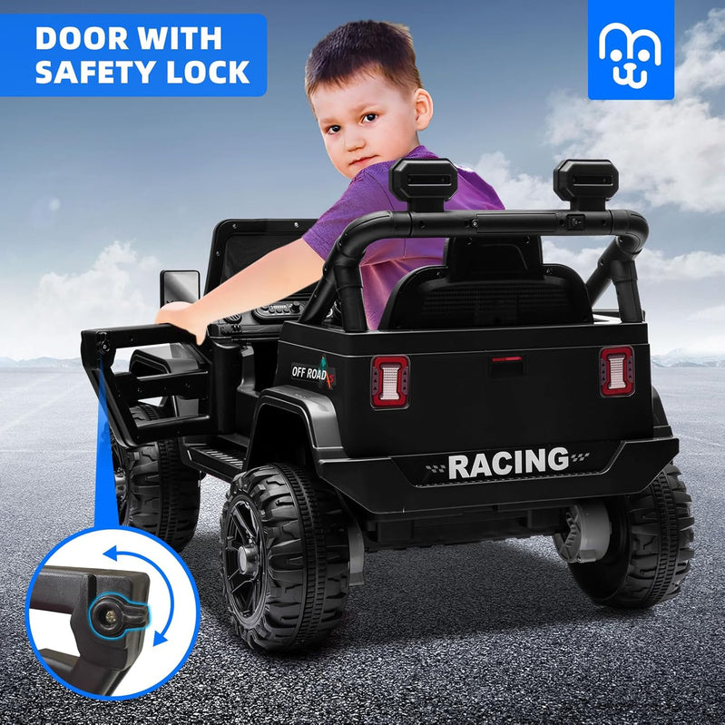 12V Kids Electric Ride On Truck Car Remote Control, Twin 35W Motors 3.5MPH Max Speed, Bluetooth USB Music Player