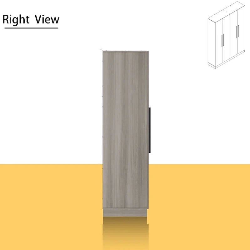 Modern Freestanding Solid Wood Wardrobe Closet With Storage Shelves