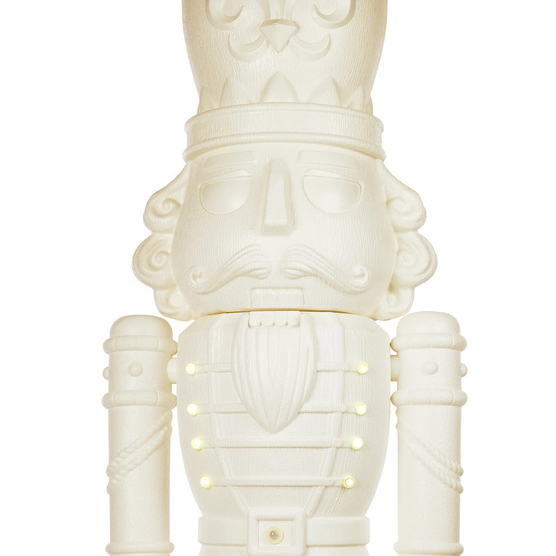 Holiday Time Animated White Nutcracker Blow Mold, 75-Inch, LED Lights And Music, Christmas Decoration