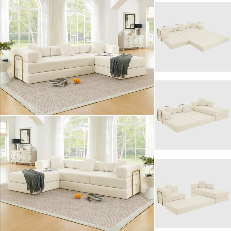 Hanxin 78 In. Convertible Sleeper Sofa Bed, Folding Floor Mattress Couch